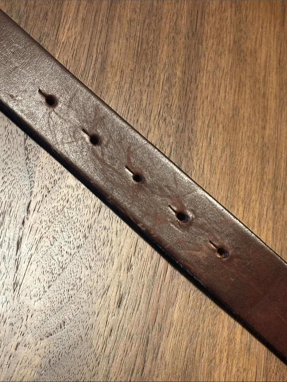 Banana Republic Vintage Men's Brown Leather Belt with Brushed Silver Buckle - 34